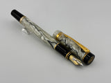 Parker Duofold International (Standard Size) Pearl & Black Fountain Pen - Fine 18kt Gold Nib