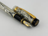 Parker Duofold International (Standard Size) Pearl & Black Fountain Pen - Fine 18kt Gold Nib