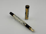 Parker Duofold International (Standard Size) Pearl & Black Fountain Pen - Fine 18kt Gold Nib
