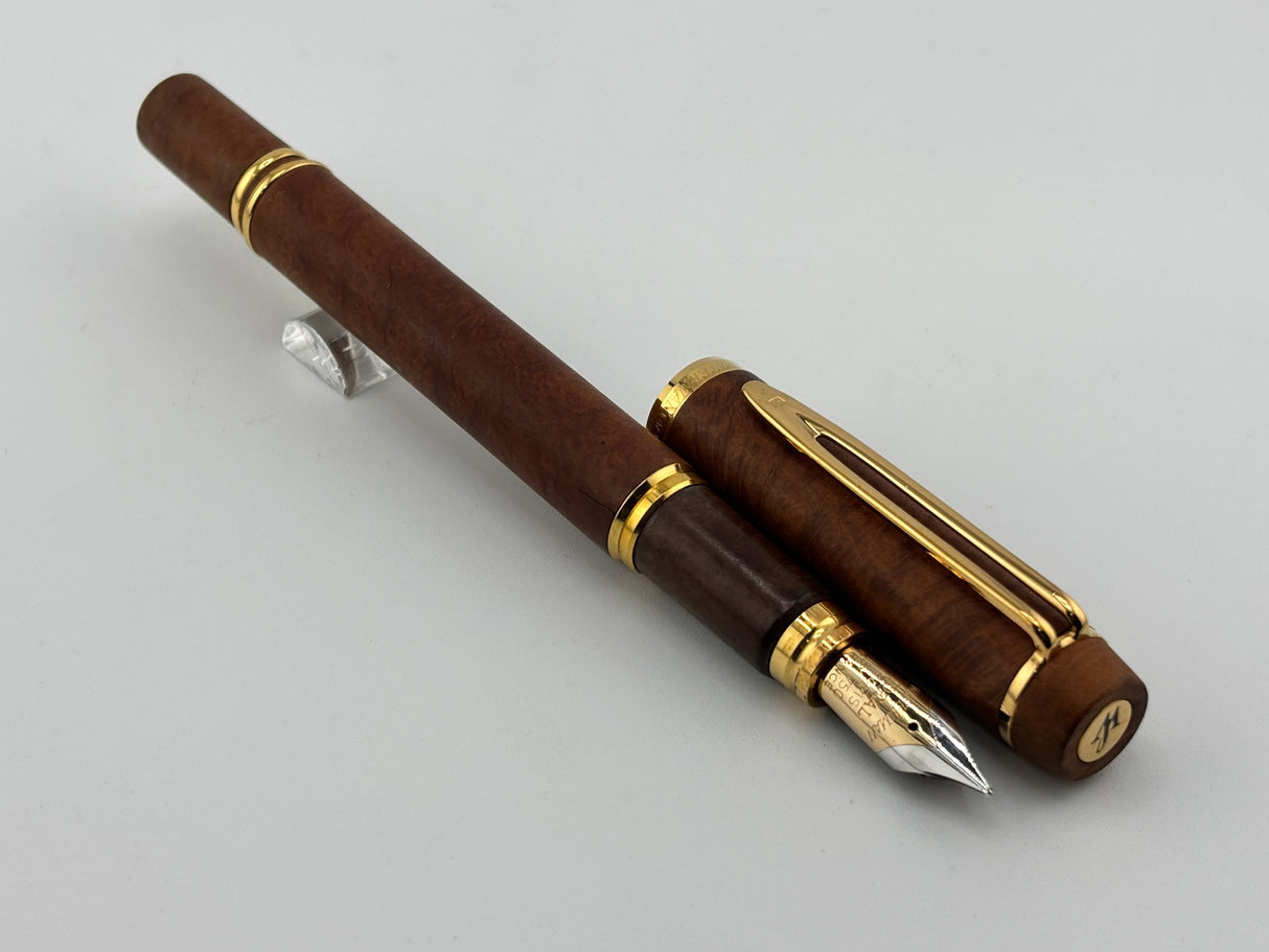 Waterman Le Man 100 Briarwood Fontainbleu Fountain Pen - Medium 18kt Gold Nib
