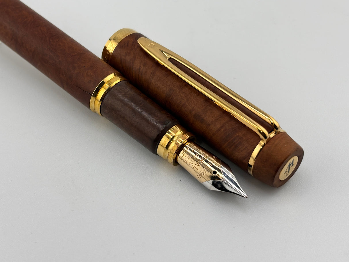 Waterman Le Man 100 Briarwood Fontainbleu Fountain Pen - Medium 18kt Gold Nib