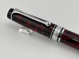 Aurora Optima  Marbled Burgundy Auroloide Fountain Pen -  Medium 14kt Gold Nib