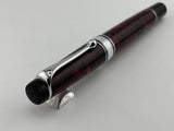 Aurora Optima  Marbled Burgundy Auroloide Fountain Pen -  Medium 14kt Gold Nib