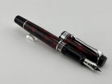 Aurora Optima  Marbled Burgundy Auroloide Fountain Pen -  Medium 14kt Gold Nib