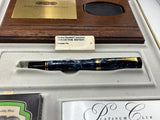 Parker Duofold Blue Marble 1888-1988 Centennial Collector Edition - First Year Parker CapTop Medallion - Fine \18kt Gold Nib