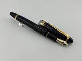 Pilot Custom 823 Black Smoke Gold Trim Piston filler - Medium 14K Nib