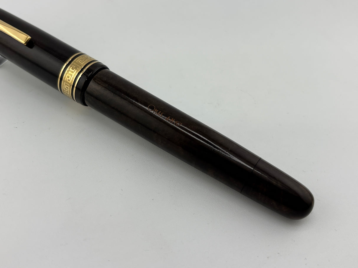 OMAS Largest Size Ogiva AM87 Olive Brown Briarwood Fountain Pen - Medium 18kt Gold Nib