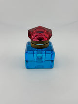 Inkwell Vintage circa 1930 excellent condition - Electric Blue Crystal red top