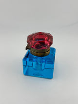 Inkwell Vintage circa 1930 excellent condition - Electric Blue Crystal red top