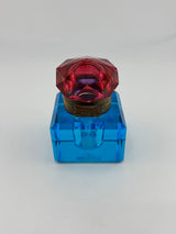 Inkwell Vintage circa 1930 excellent condition - Electric Blue Crystal red top