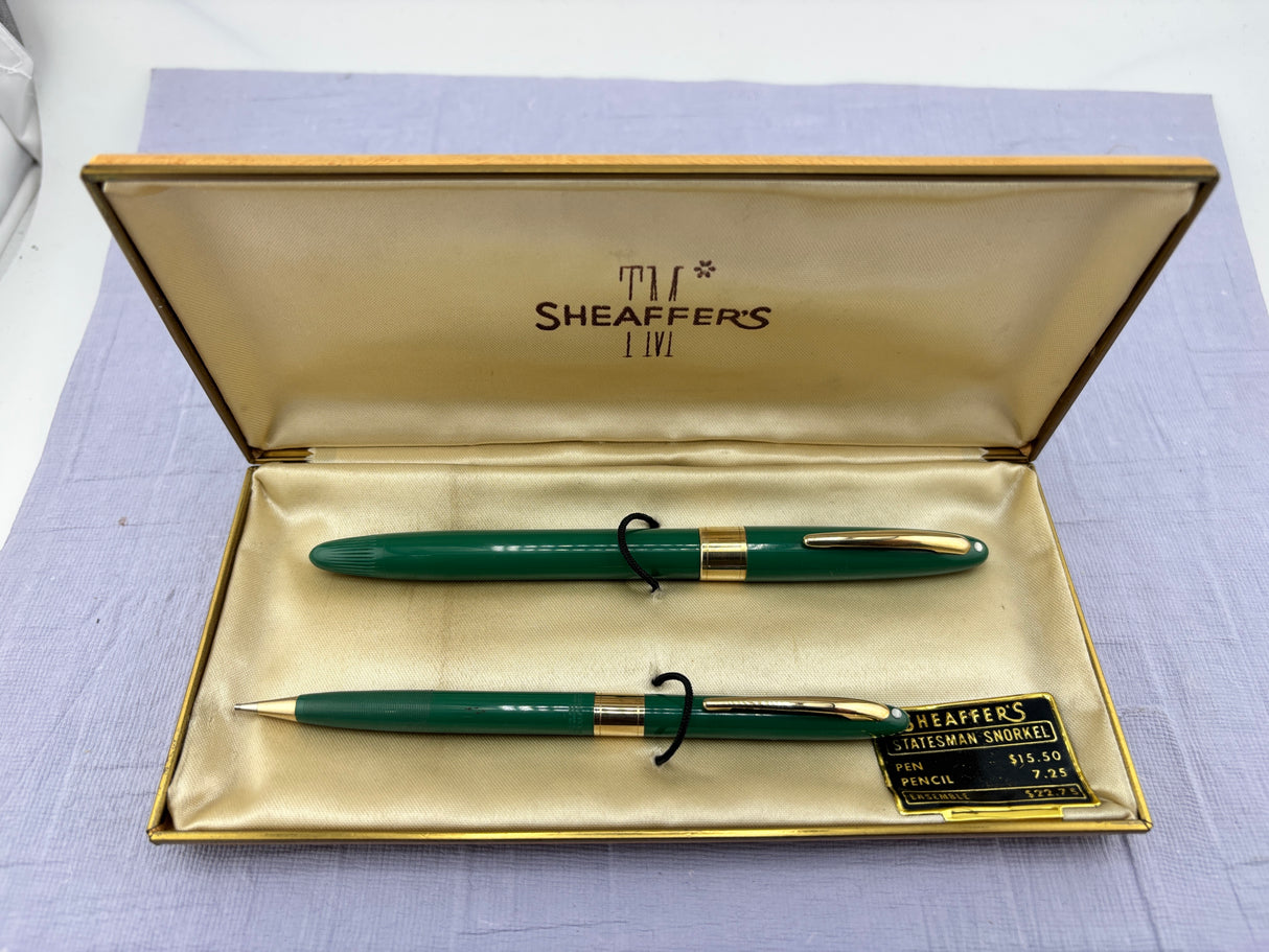 Sheaffer Snorkel set Grey  - New old stock and boxed