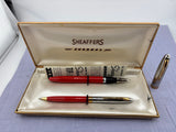 Sheaffer Snorkel set Red Chrome cap  - New old stock and boxed