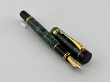 Parker Duofold Centennial Marbled Green  Fountain Pen (Circa 1990) - Medium 18kt Gold Nib