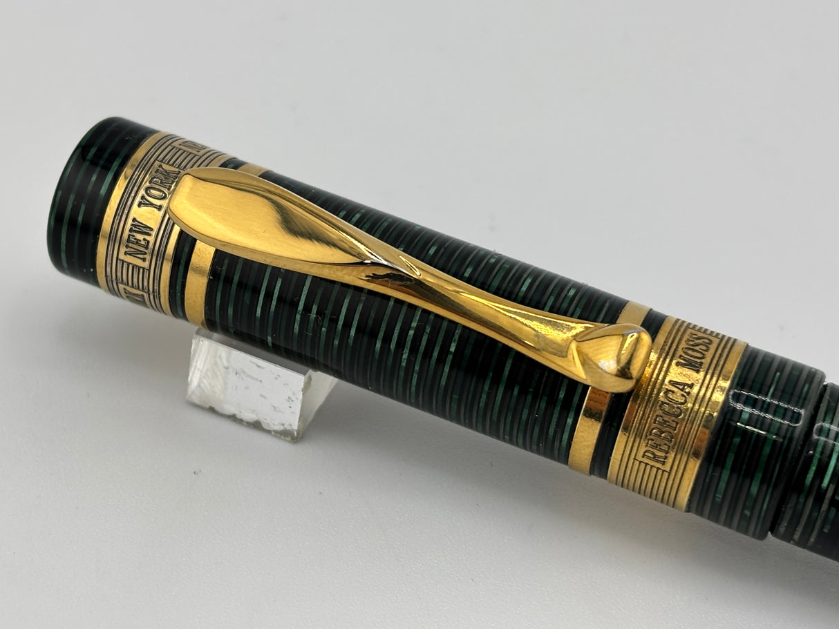 Visconti/Rebecca Moss Visconti Rebecca Moss "New York" Green (Wall Street) Celluloid Limited Edition Fountain Pen - Visconti Fine 18kt Gold Nib