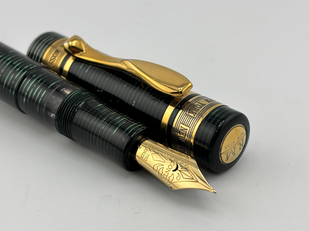 Visconti/Rebecca Moss Visconti Rebecca Moss "New York" Green (Wall Street) Celluloid Limited Edition Fountain Pen - Visconti Fine 18kt Gold Nib