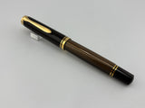 Pelikan M800  Brown  Striped Barrel/Solid Brown Cap  Fountain Pen - Medium 18kt Gold Nib
