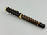 Pelikan M800  Brown  Striped Barrel/Solid Brown Cap  Fountain Pen - Medium 18kt Gold Nib