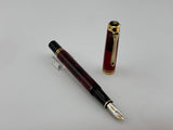 Pelikan M300  Marbled Burgundy Fountain Pen (Circa 2002) - Medium 14kt Gold Nib