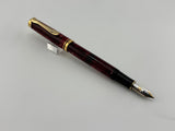 Pelikan M300  Marbled Burgundy Fountain Pen (Circa 2002) - Medium 14kt Gold Nib