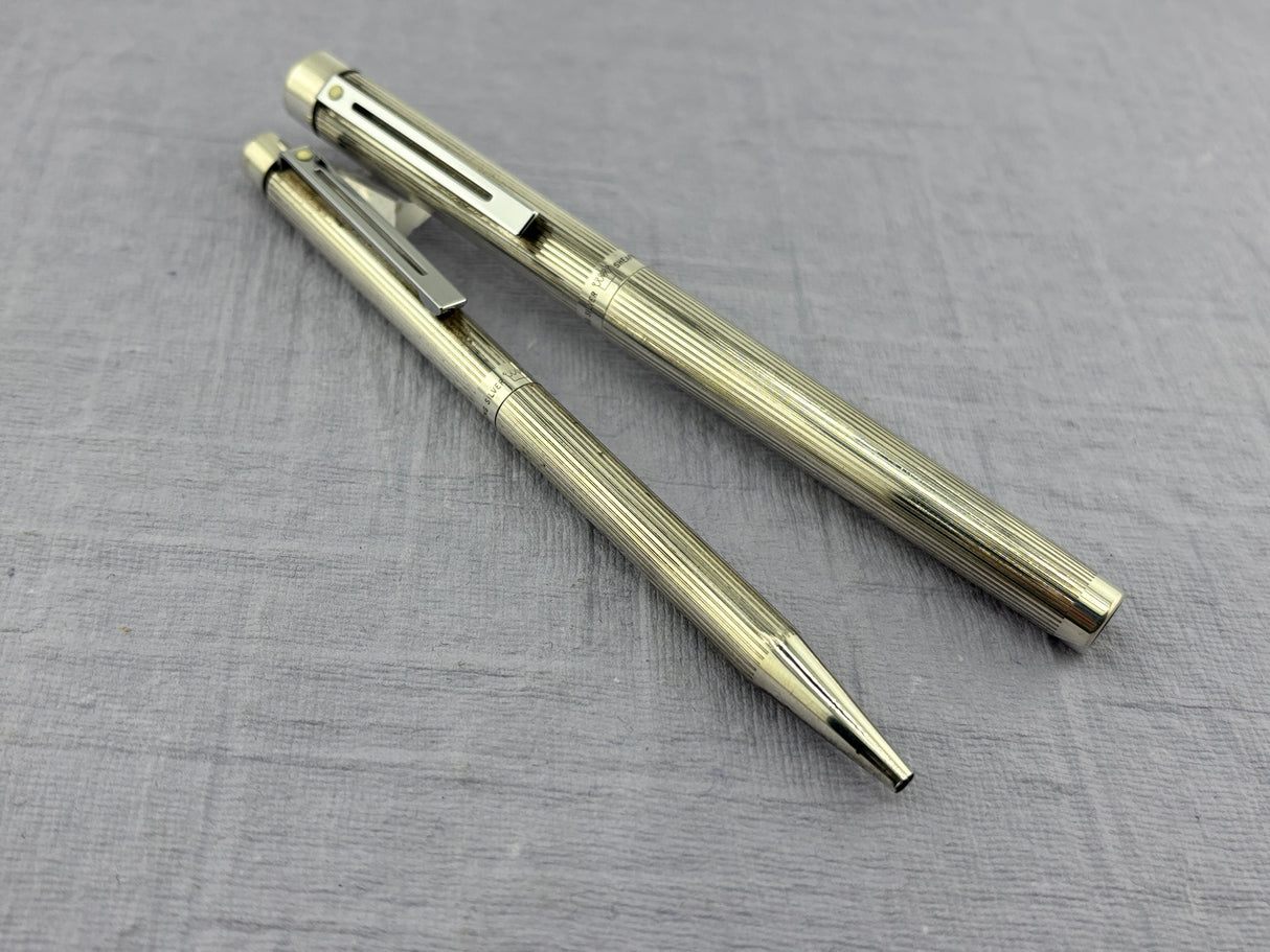 Sheaffer Targa Set full sterling silver 925 - Fountain Pen and Ball Pen