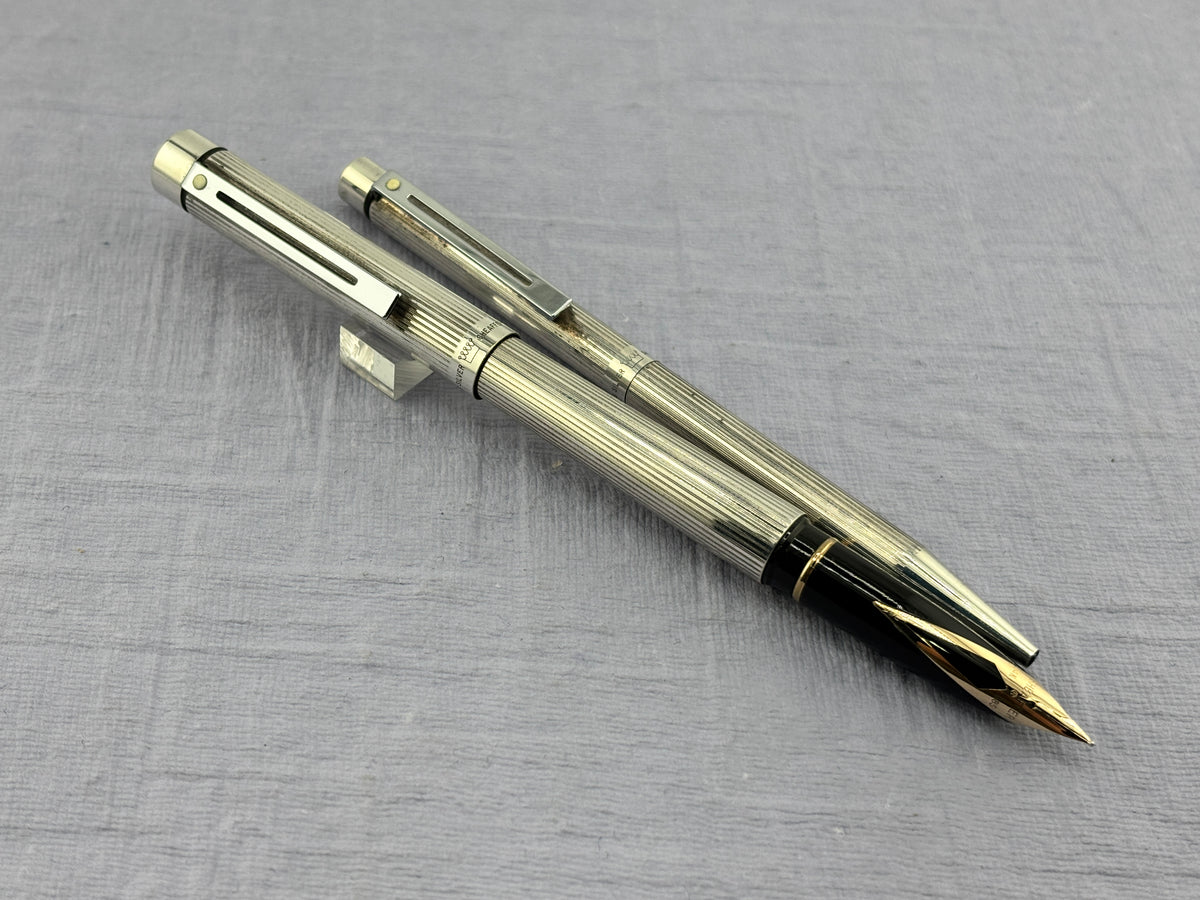 Sheaffer Targa Set full sterling silver 925 - Fountain Pen and Ball Pen