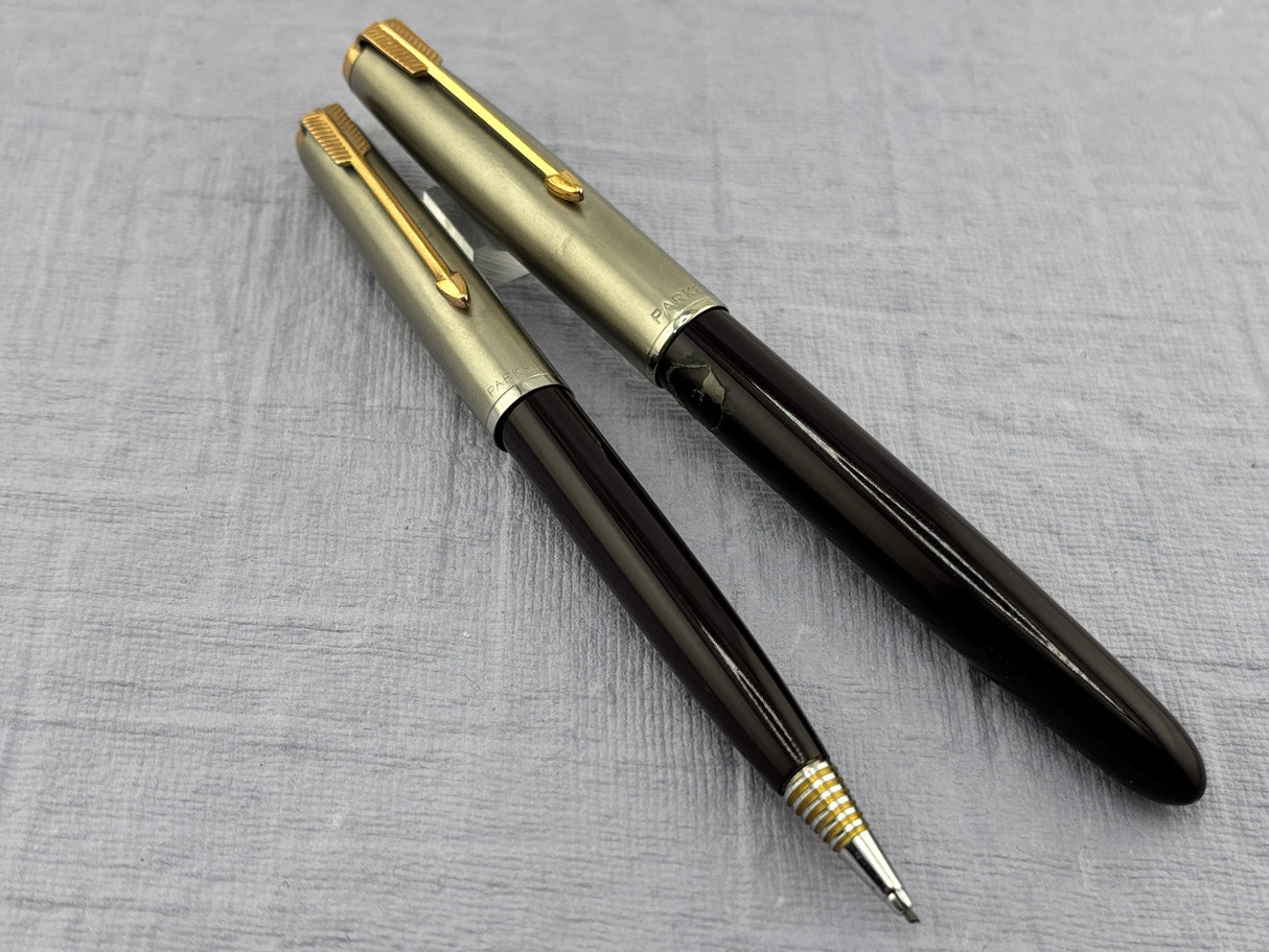 Parker 51 Set Dark Blue Cap Aerometric -  Fountain Pen and pencil