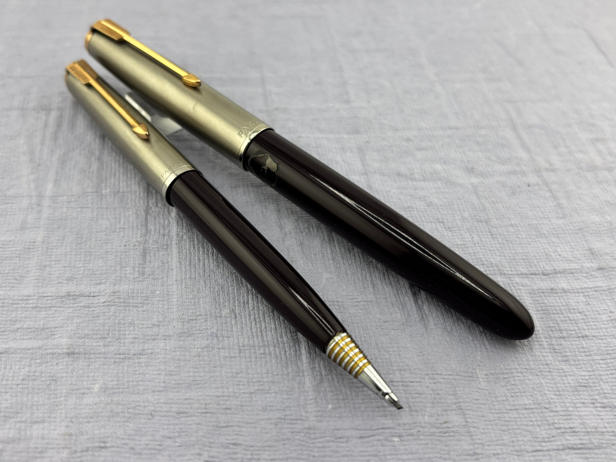 Parker 51 Set Dark Blue Cap Aerometric -  Fountain Pen and pencil