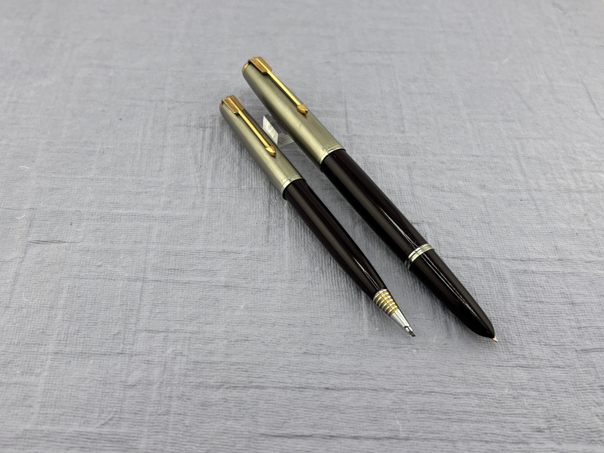 Parker 51 Set Dark Blue Cap Aerometric -  Fountain Pen and pencil