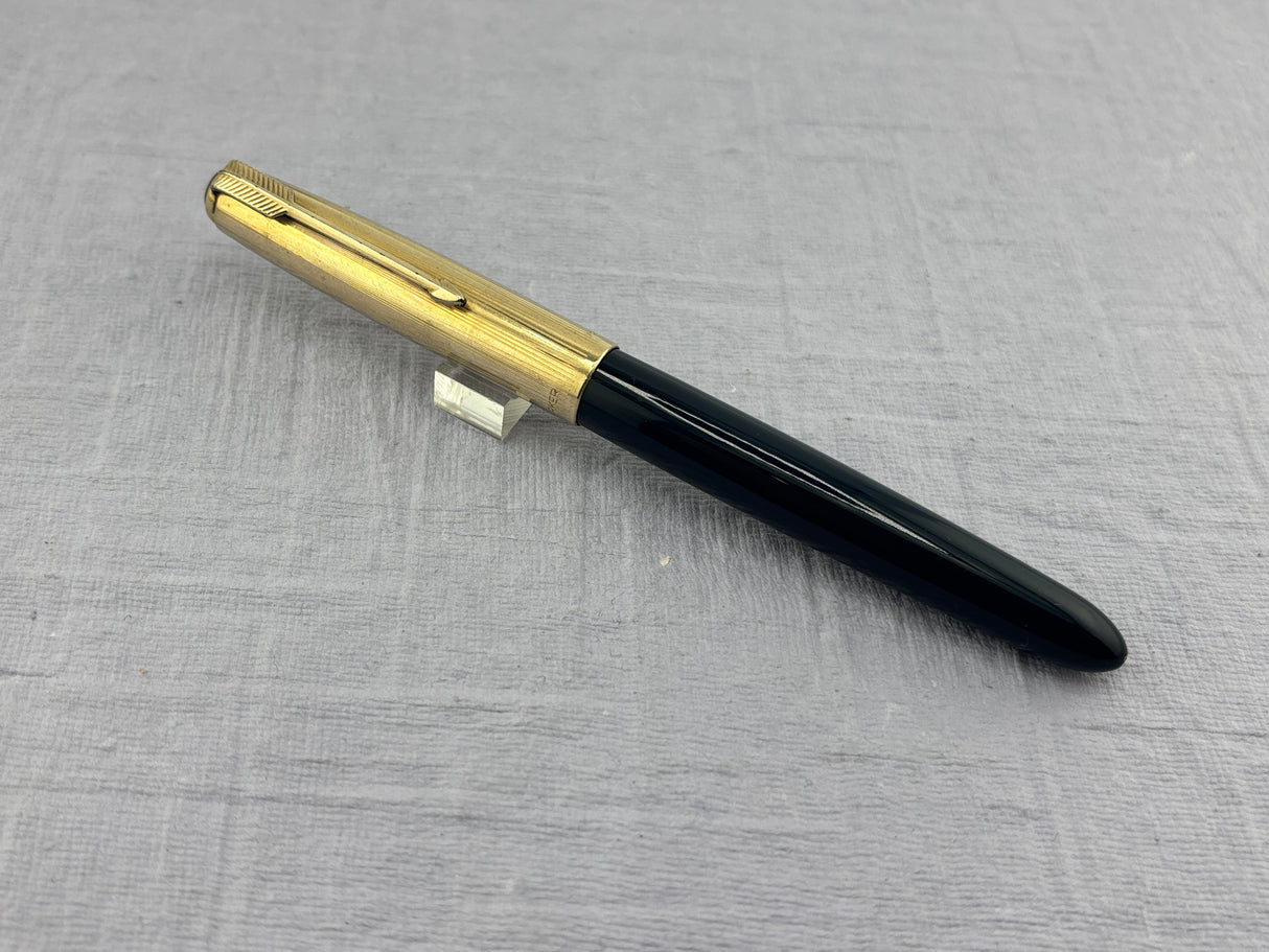 Parker 51 Navy Blue Gold Cap  Fountain Pen