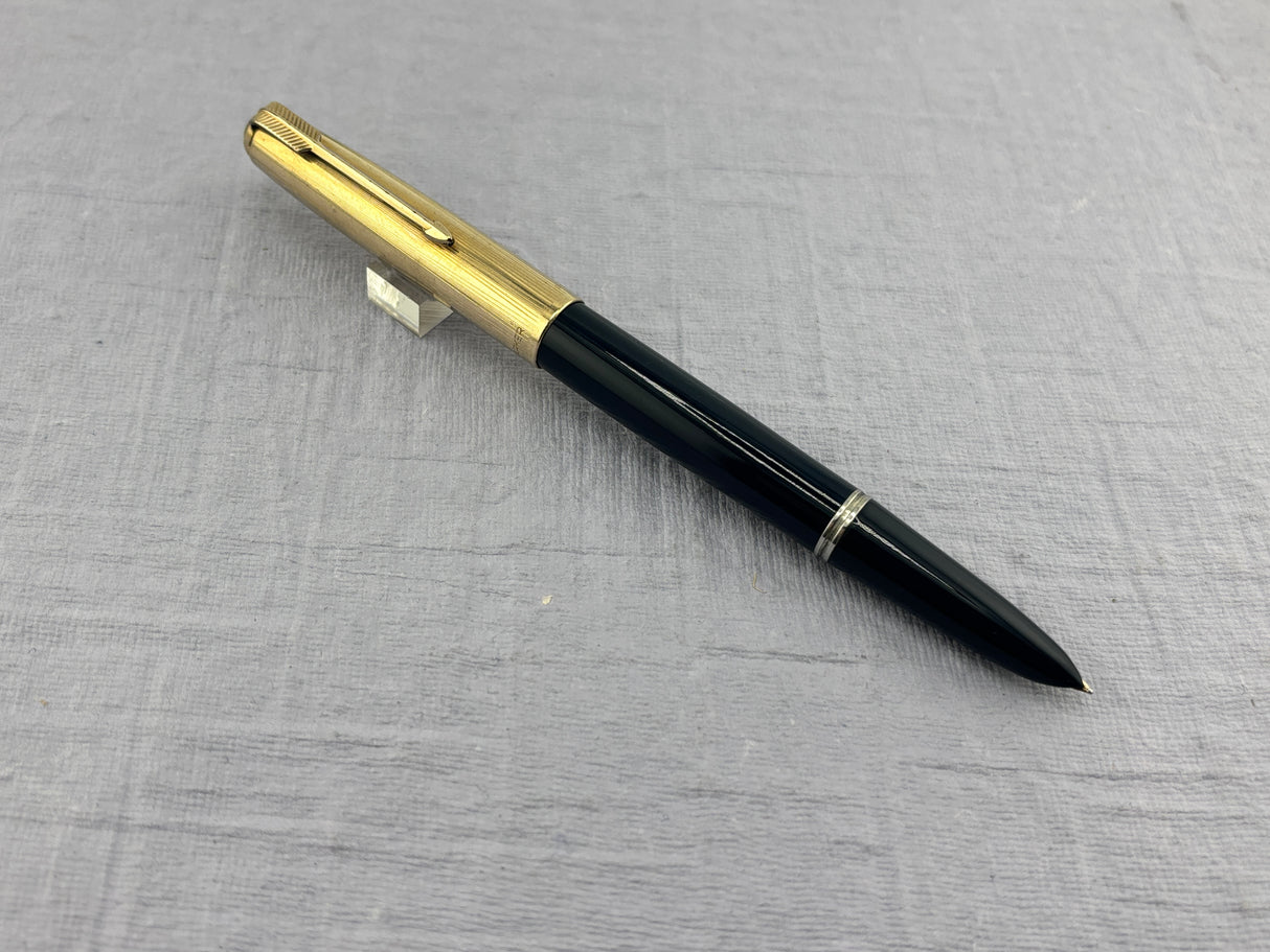 Parker 51 Navy Blue Gold Cap  Fountain Pen