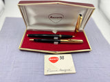 Aurora 98 Riserva Magica Black /gold cap SET  - Fountain Pen and Ball Pen