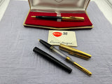 Aurora 98 Riserva Magica Black /gold cap SET  - Fountain Pen and Ball Pen