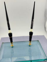 Omas wonderful desk set 2 pens Grigio perla celluloid circa 1975 New old stock RARE RARE