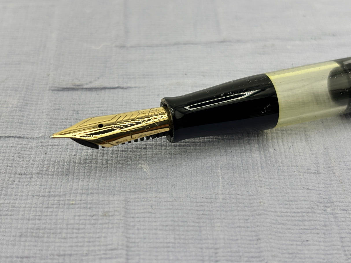 Omas wonderful desk set 2 pens Grigio perla celluloid circa 1975 New old stock RARE RARE