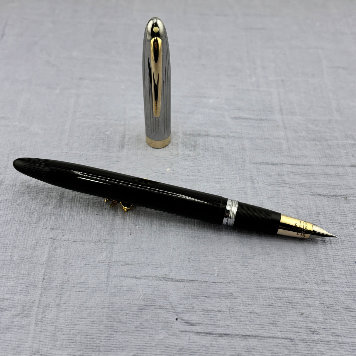 SHEAFFER Black Chrome Cap 14K Nib Snorkel Filling system - Fountain Pen