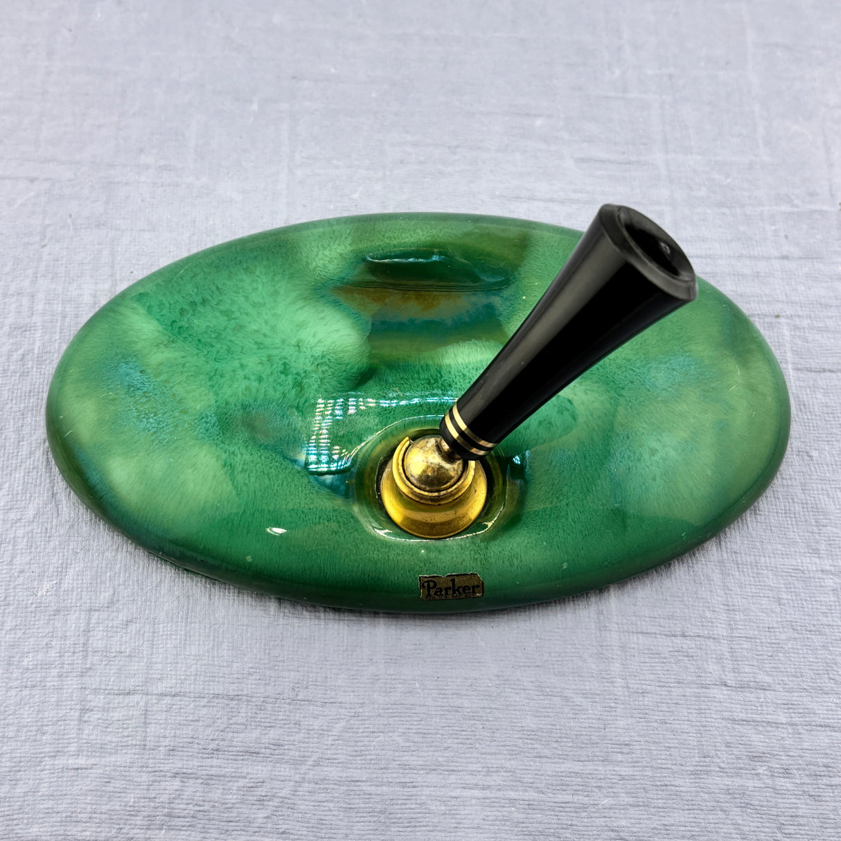 Parker Duofold Green Jade Desk Set Green Base - Fountain Pen