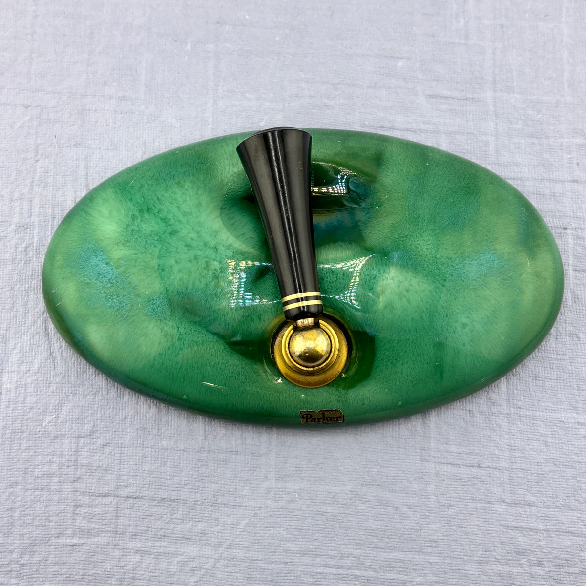 Parker Duofold Green Jade Desk Set Green Base - Fountain Pen