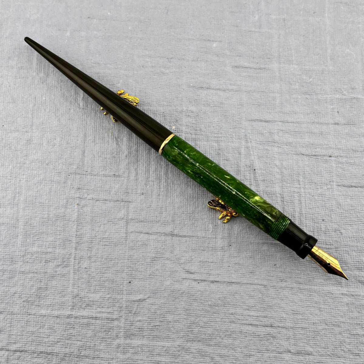 Parker Duofold Green Jade Desk Set Green Base - Fountain Pen