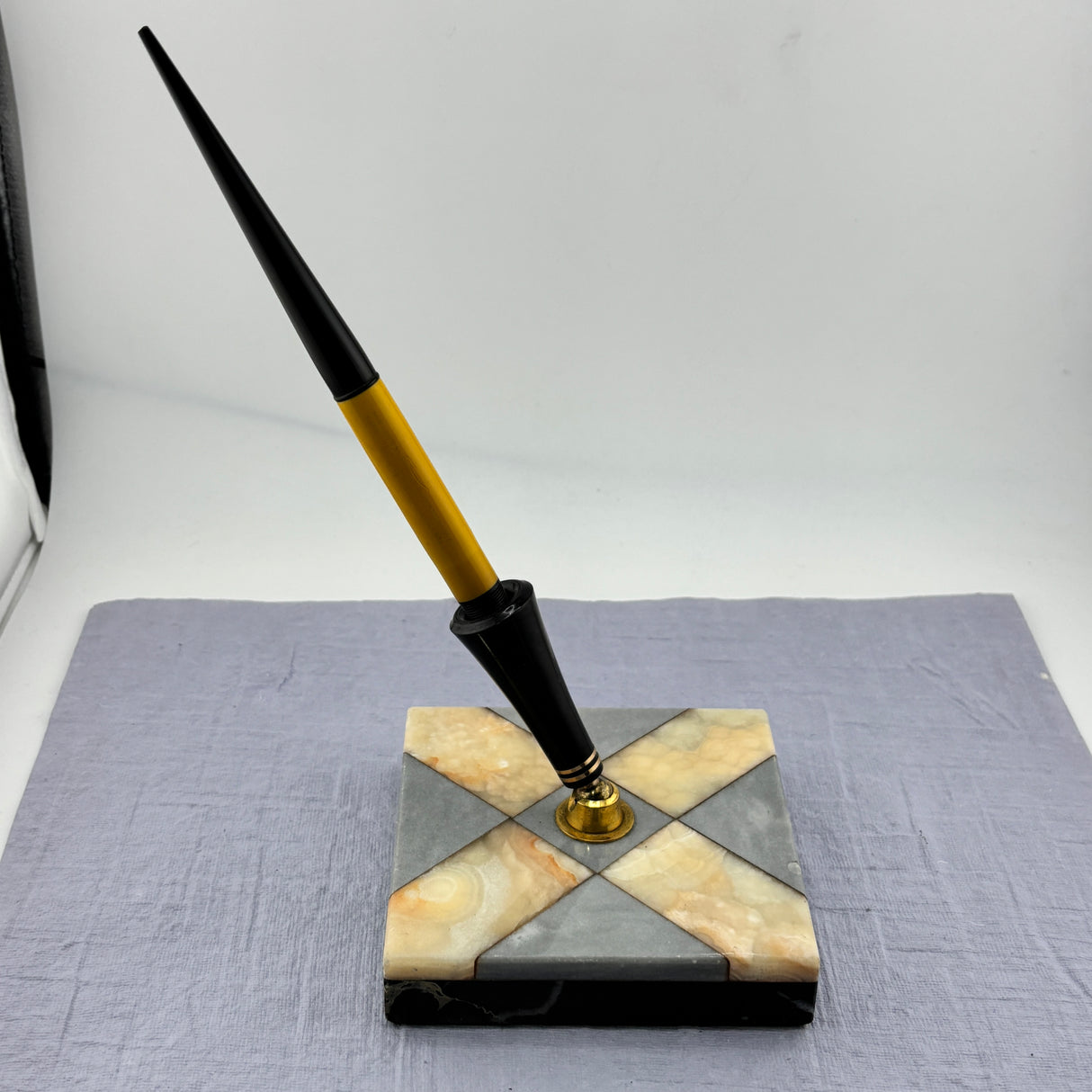 Parker Duofold  Yellow Mandarin Desk Set  Superb Art Deco Base - Fountain Pen