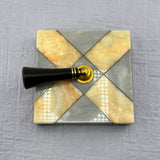 Parker Duofold  Yellow Mandarin Desk Set  Superb Art Deco Base - Fountain Pen