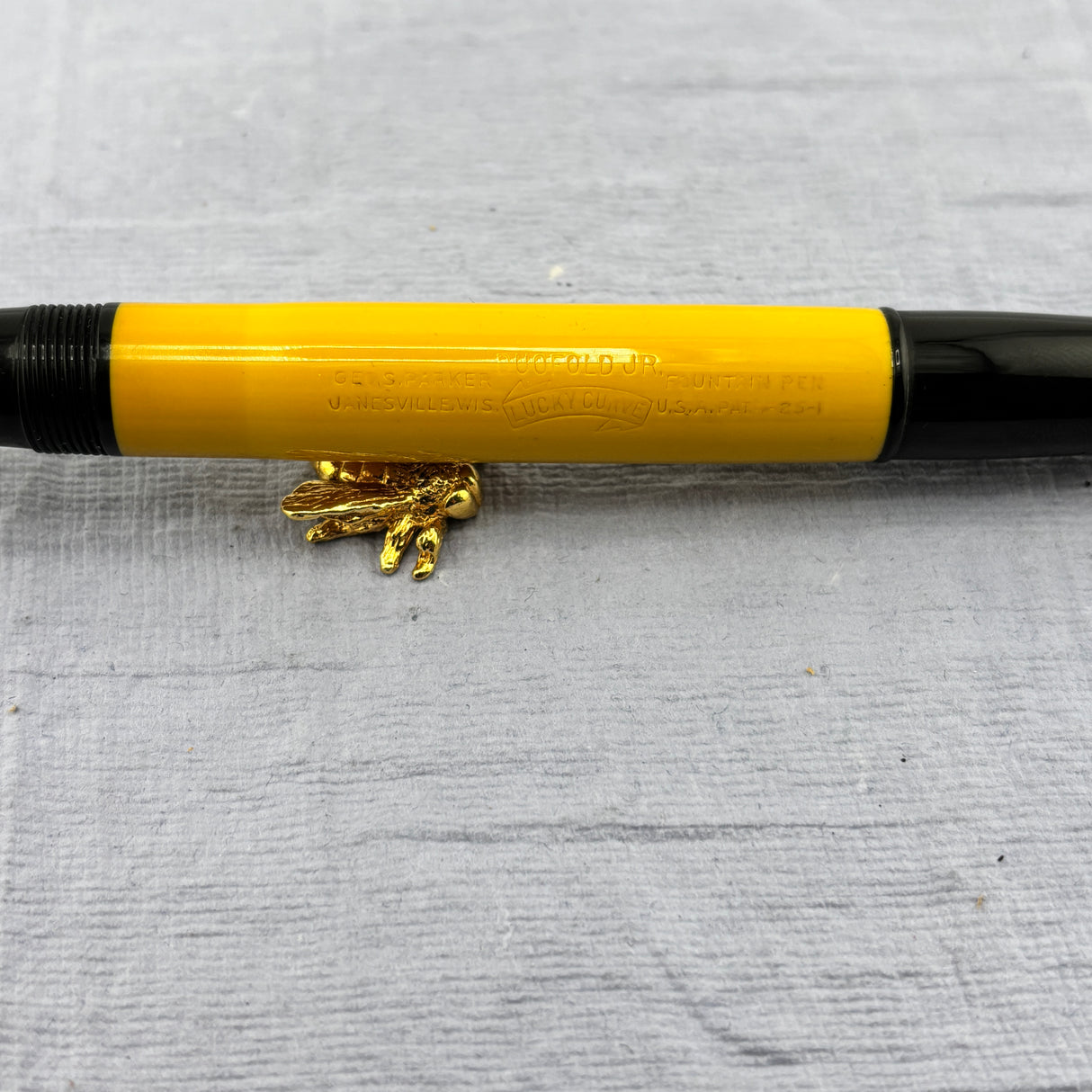 Parker Duofold  Yellow Mandarin Desk Set  Superb Art Deco Base - Fountain Pen