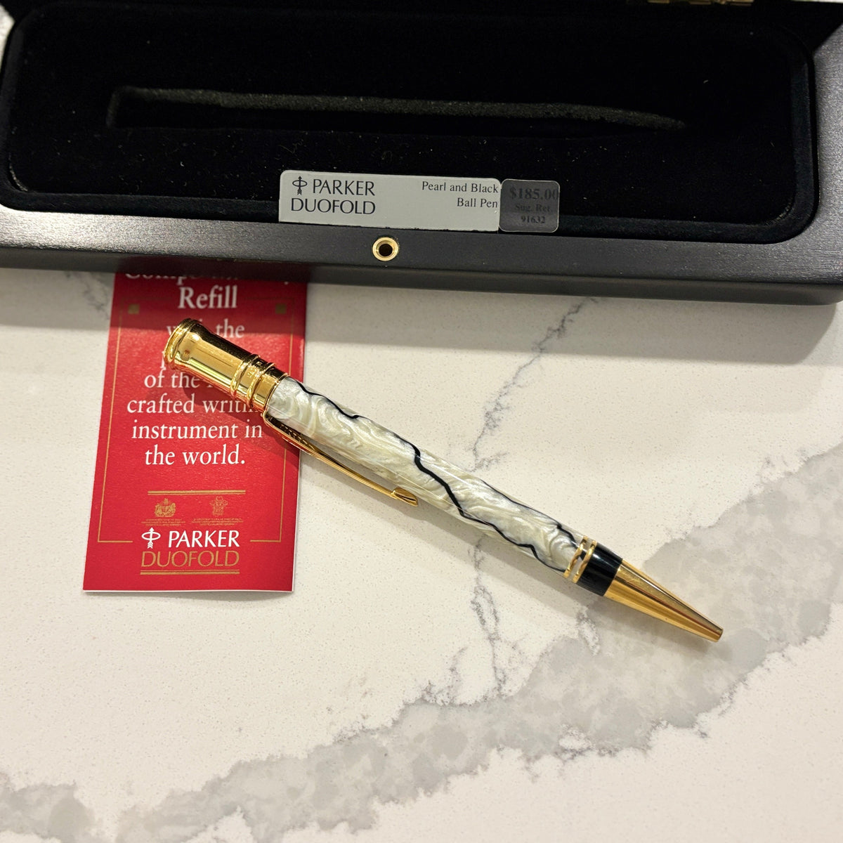 Parker Duofold Black and Pearl  Ballpoint Pen