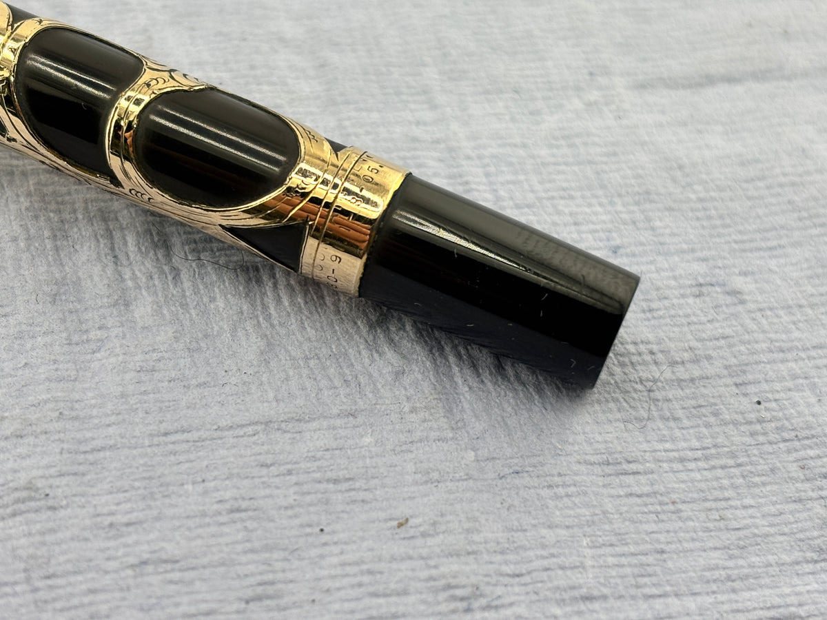 Parker Lucky Curve  #16  Gold Filled Filigree Overlay Eyedropper  - Fountain Pen