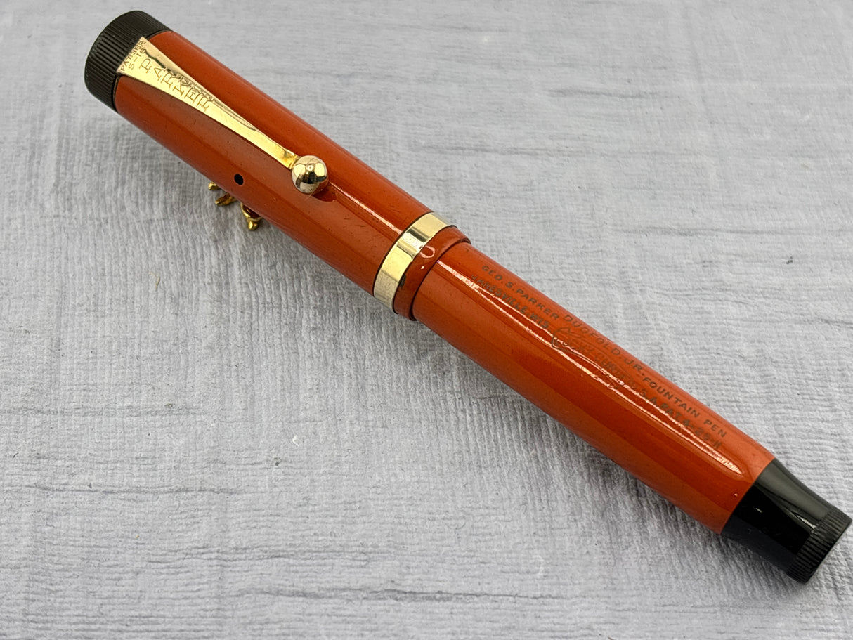 Parker Duofold Junior Red Hard Rubber  - Fountain Pen