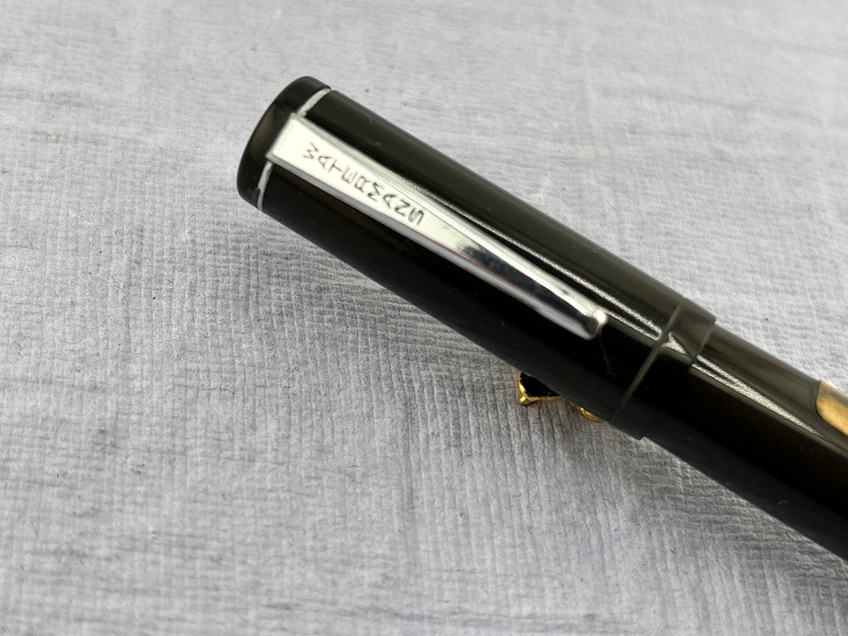 Waterman's USA LATE MODEL Safety Black with clip still have sticker on it "Music Nib"  - Fountain Pen