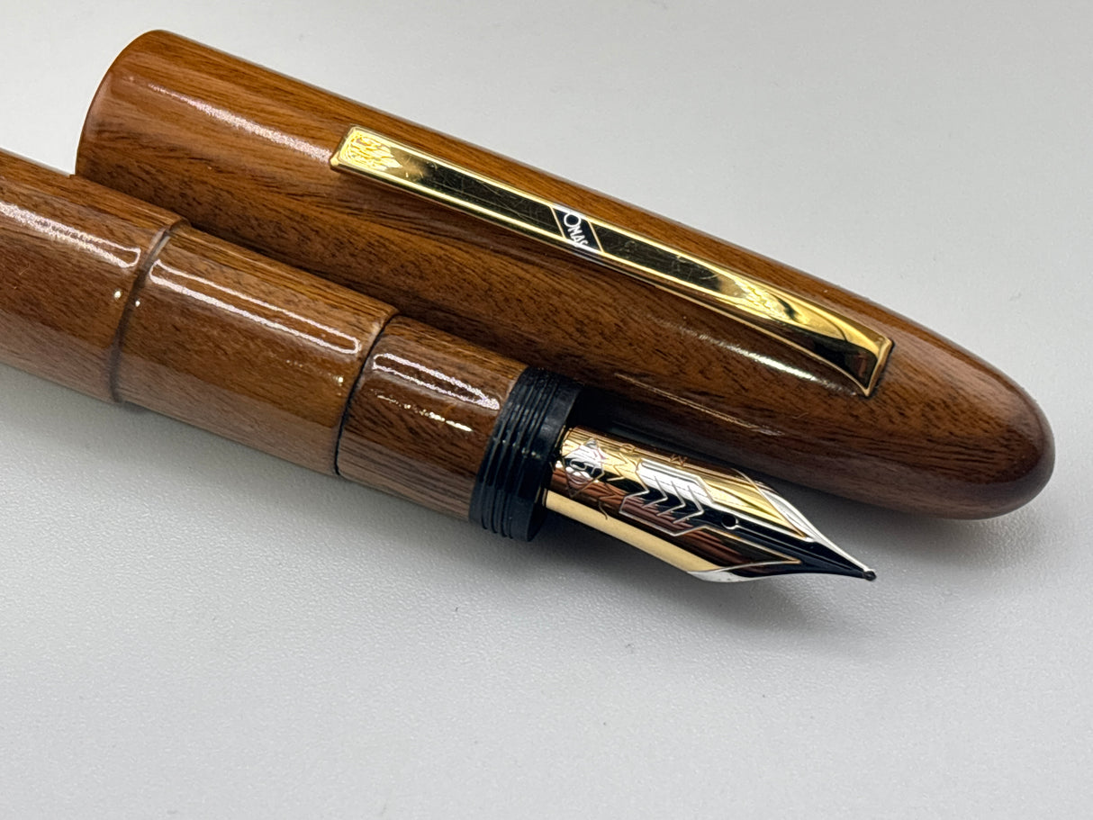 OMAS Precious Lignum Vitae Wood Ogiva Fountain Pen - Medium 18kt Gold Nib