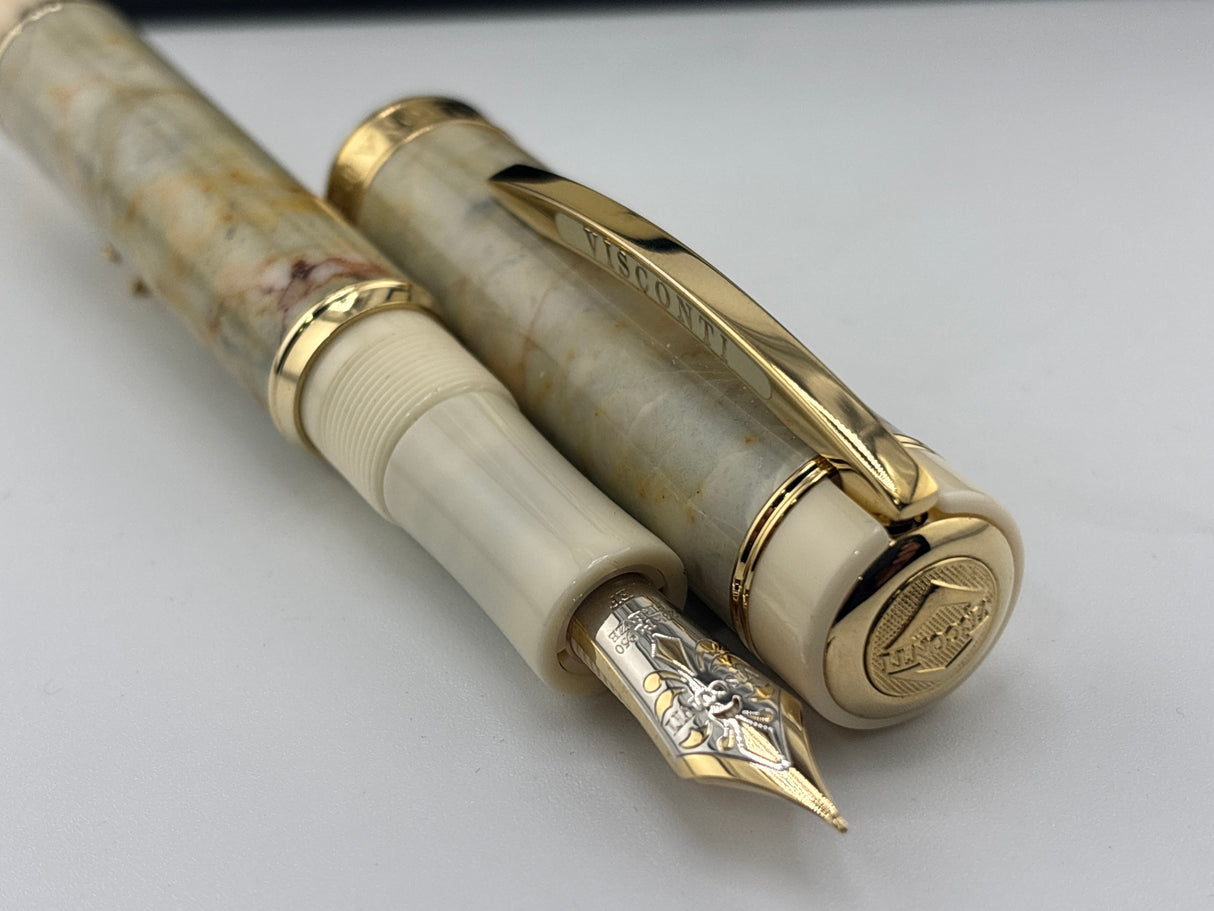 Visconti Millionaire Limited Edition Exquisite Empire Honey Marble Fountain Pen - Flexible Extra Fine 23kt Palladium Dreamtouch Nib