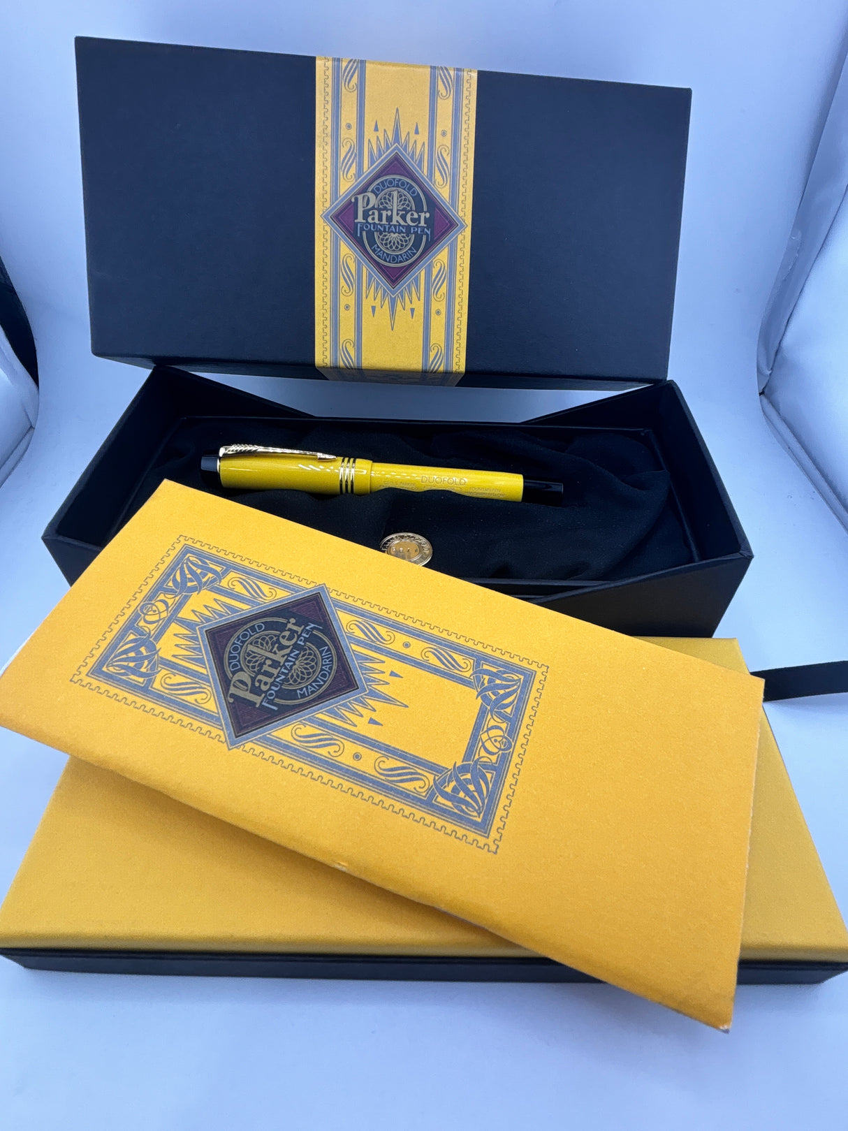 Parker Duofold Centennial Mandarin Yellow Limited Edition  Fountain Pen - Medium 18kt Gold Nib