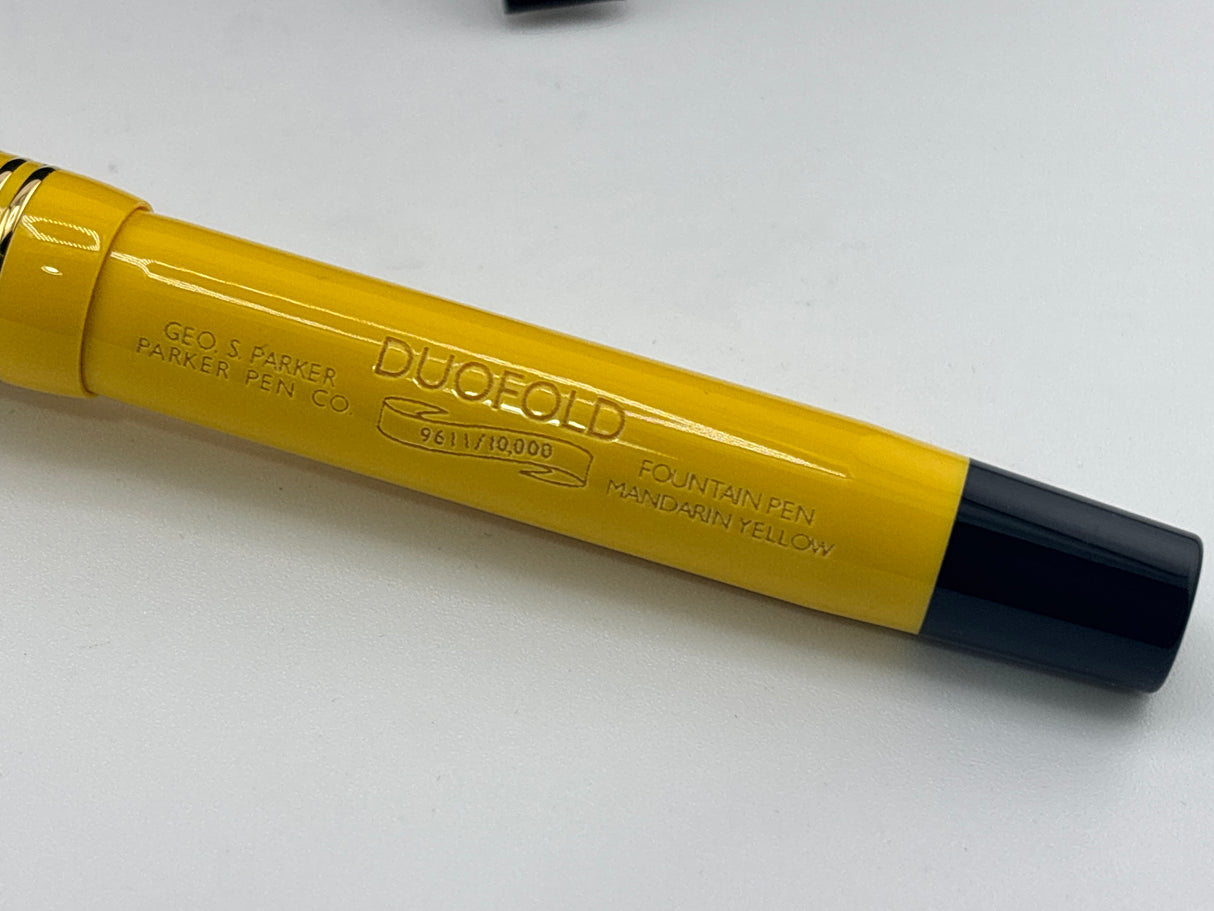 Parker Duofold Centennial Mandarin Yellow Limited Edition  Fountain Pen - Medium 18kt Gold Nib