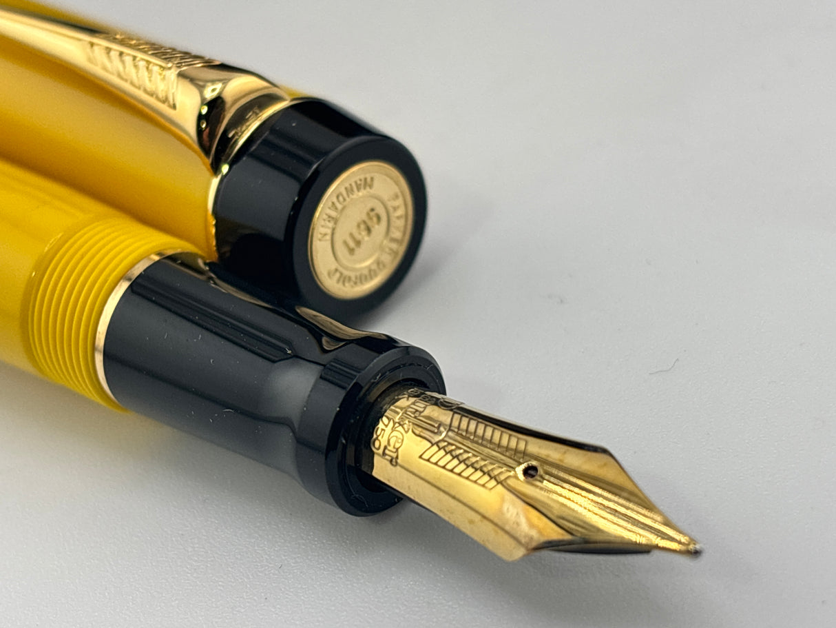 Parker Duofold Centennial Mandarin Yellow Limited Edition  Fountain Pen - Medium 18kt Gold Nib